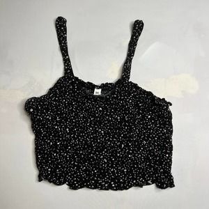 NWT BP Black Pink Terese Ditsy Floral Smock Tank Top Sz M